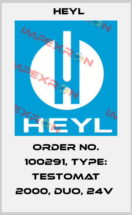 Order No. 100291, Type: Testomat 2000, DUO, 24V  Heyl