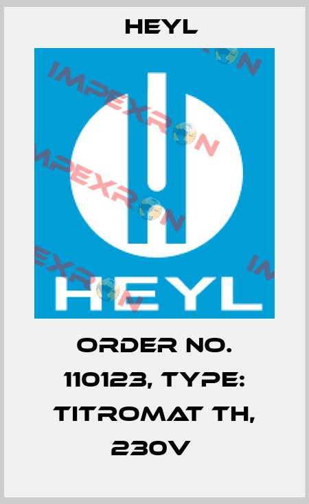 Order No. 110123, Type: Titromat TH, 230V  Heyl