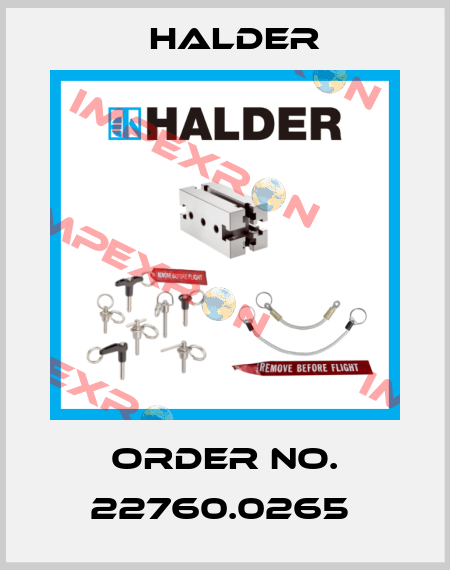 Order No. 22760.0265  Halder
