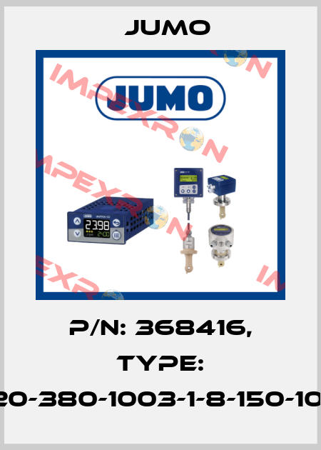 p/n: 368416, Type: 902044/20-380-1003-1-8-150-104-26/000 Jumo