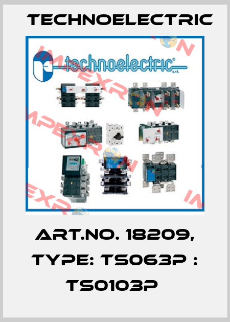 Art.No. 18209, Type: TS063P : TS0103P  Technoelectric