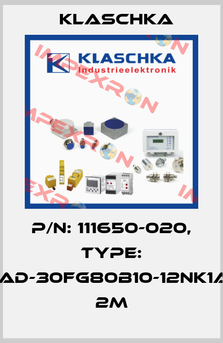 P/N: 111650-020, Type: IAD-30fg80b10-12NK1A 2m Klaschka