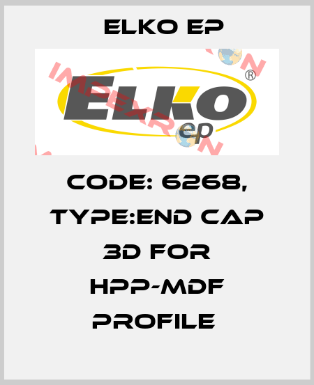 Code: 6268, Type:end cap 3D for HPP-MDF profile  Elko EP