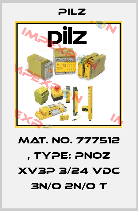 Mat. No. 777512 , Type: PNOZ XV3P 3/24 VDC 3n/o 2n/o t Pilz