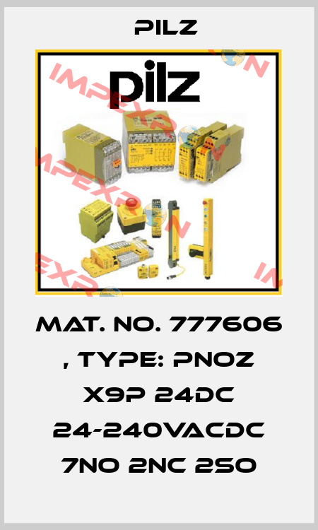 Mat. No. 777606 , Type: PNOZ X9P 24DC 24-240VACDC 7no 2nc 2so Pilz
