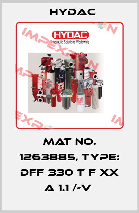 Mat No. 1263885, Type: DFF 330 T F XX A 1.1 /-V  Hydac