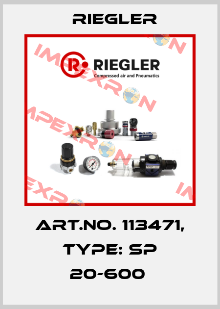 Art.No. 113471, Type: SP 20-600  Riegler