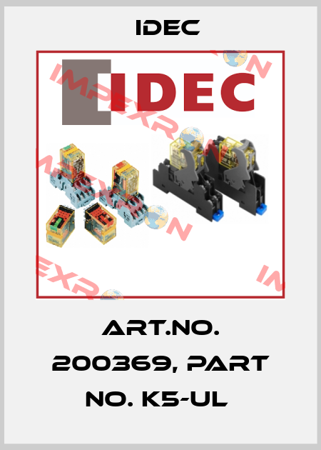 Art.No. 200369, Part No. K5-UL  Idec