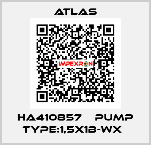 HA410857    PUMP TYPE:1,5X1B-WX   Atlas