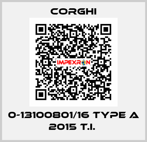0-13100801/16 Type A 2015 T.I.  Corghi