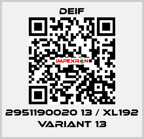 2951190020 13 / XL192 Variant 13 Deif