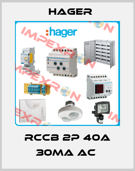 RCCB 2P 40A 30MA AC  Hager
