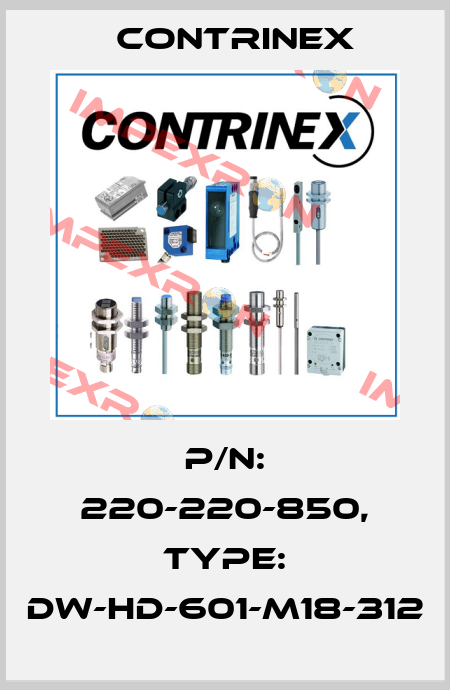 p/n: 220-220-850, Type: DW-HD-601-M18-312 Contrinex