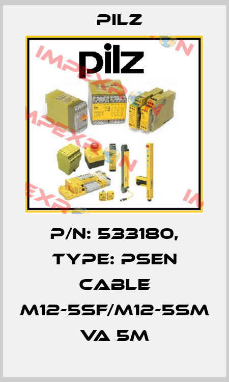 p/n: 533180, Type: PSEN cable M12-5sf/M12-5sm VA 5m Pilz