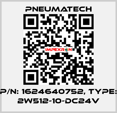 P/N: 1624640752, Type: 2W512-10-DC24V Pneumatech