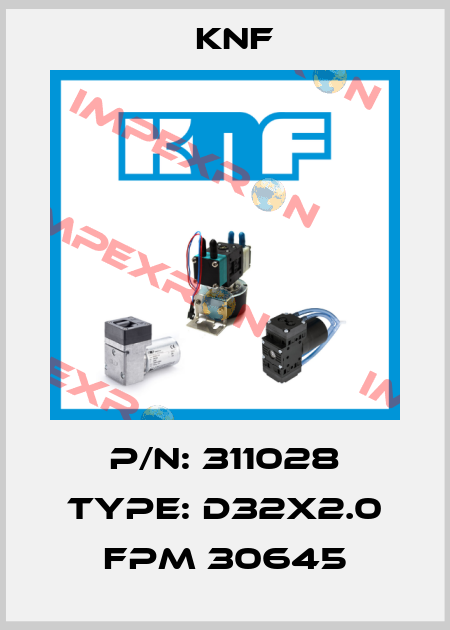 p/n: 311028 type: D32X2.0 FPM 30645 KNF