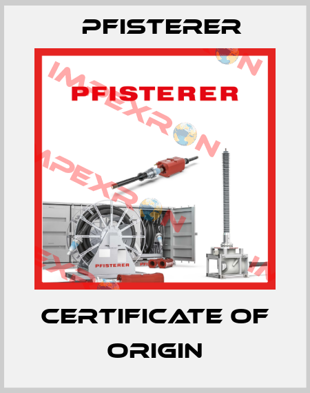 Certificate of Origin Pfisterer