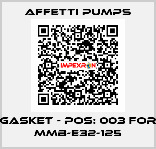 Gasket - Pos: 003 for MMB-E32-125 Affetti pumps
