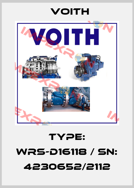 Type: WRS-D16118 / SN: 4230652/2112 Voith