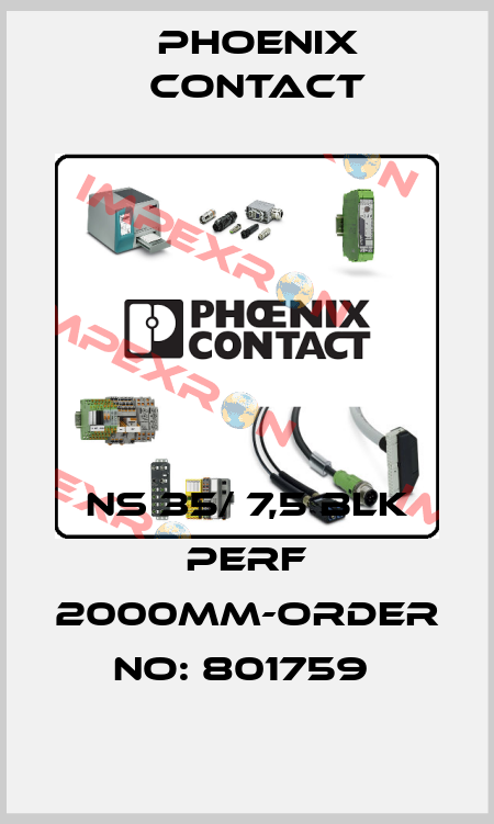 NS 35/ 7,5 BLK PERF 2000MM-ORDER NO: 801759  Phoenix Contact