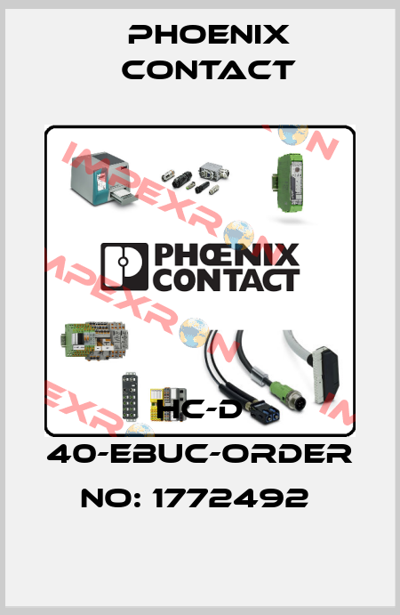 HC-D 40-EBUC-ORDER NO: 1772492  Phoenix Contact