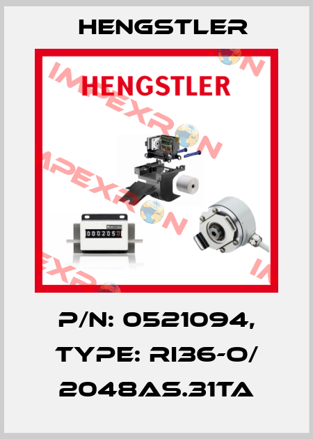 p/n: 0521094, Type: RI36-O/ 2048AS.31TA Hengstler