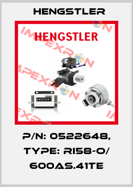 p/n: 0522648, Type: RI58-O/ 600AS.41TE Hengstler
