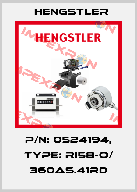 p/n: 0524194, Type: RI58-O/ 360AS.41RD Hengstler