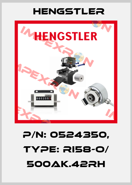 p/n: 0524350, Type: RI58-O/ 500AK.42RH Hengstler