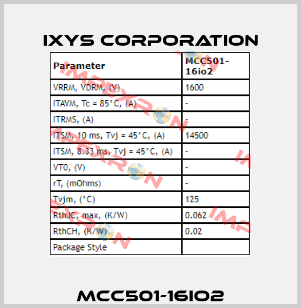 MCC501-16IO2 Ixys Corporation