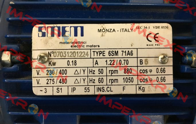 0.18KW 6P T230/400V HA71 B5 6SM71A6 Smen