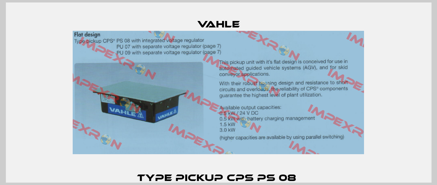 Type pickup CPS PS 08  Vahle