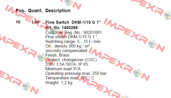 DKM-1/15 G 1"  Meister